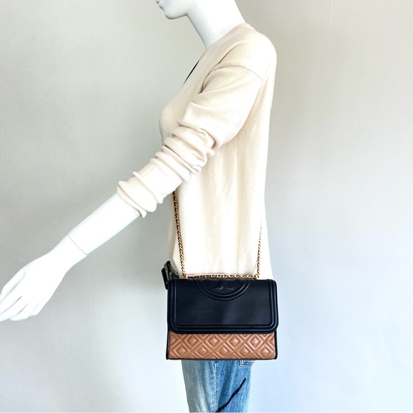 TORY BURCH Fleming Small Quilted Multi Colorblock Leather Crossbody Shoulder Bag - Picture 3 of 15